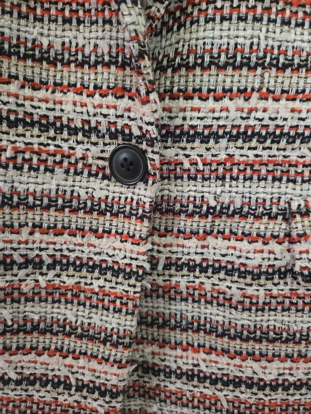 Madewell Crossweave Tweed Blazer Jacket Orange White Brown 2